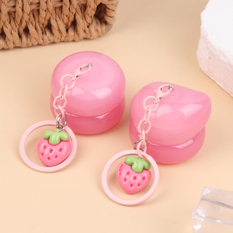 1Pcs 5G Mini Empty Plastic Lip Mask Jars With Keychain Pendant Lip Balm Cans Cream Lip Balm Containers Lipstick Makeup Container