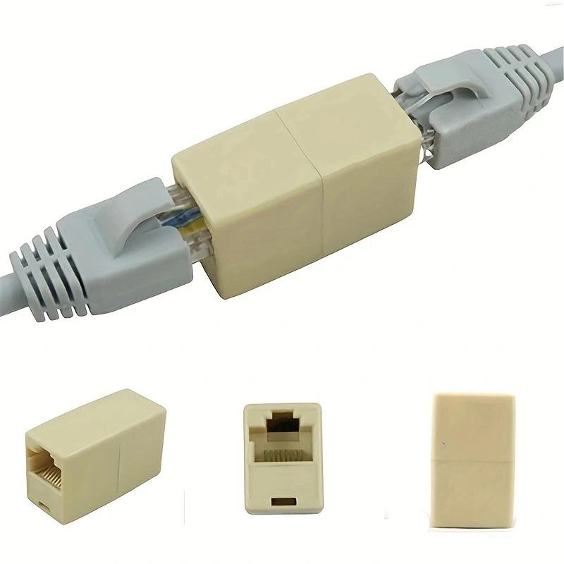 10Pcs Network Ethernet Dual Straight Head Lan Cable Joiner Coupler RJ45 CAT 5 5E 6 6a Extender Plug Network Cable Connector