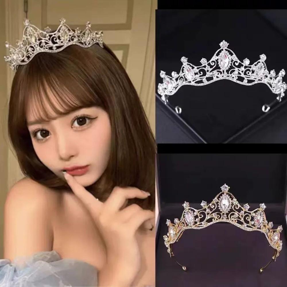 Luxury Crystal Crown Rhinestone Queen Princess Tiara Bridal Crown  Hair Dress Accessories