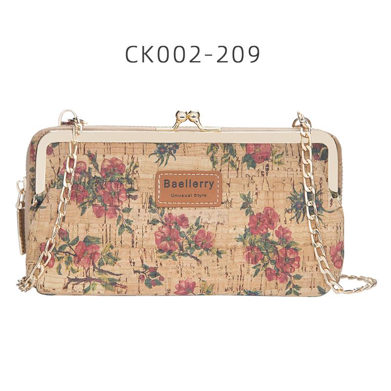 

Fashion Women Wallets Wood Grain Chain Long Phone Holder Classic Female Purse Zipper Wallet Mini Shoulder Bag