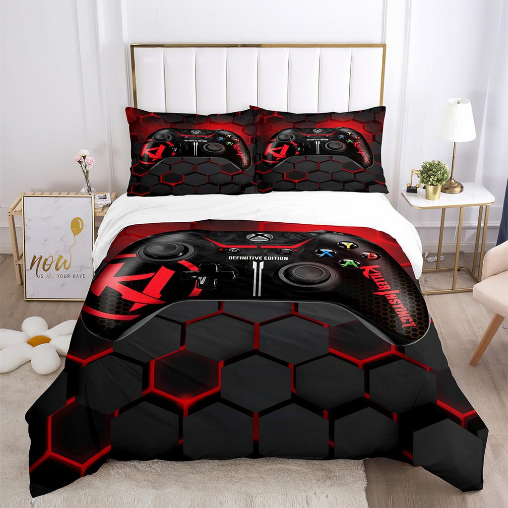 Three-Piece Quilt Cover Gamepad Kit 3D Digital Printing Bedding Sheets