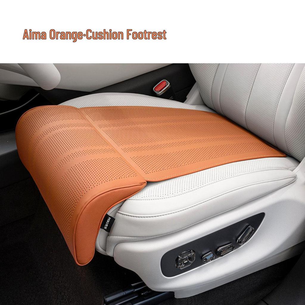 Premium Nappa Leather Car Seat Leg Rest Extension Cushion - Breathable Driver & Passenger Support