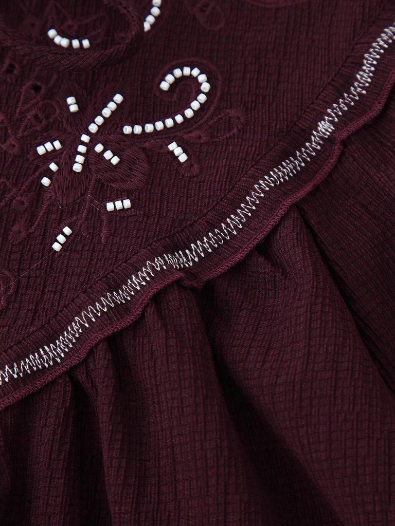 Autumn 2025 Women's V-Neck Tassel Lace-Up Bohemian Embroidered Shirt