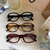 Y2K Women Retro Oval Square Glasses Red Green Frame Glass Eyewear Decorative Computer Anti-blue Eyeglasses with Seaside Driving