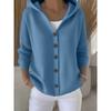 Women Solid Casual Hooded Knit Cardigan Fashion Sweater Coat For Autumn Winter
