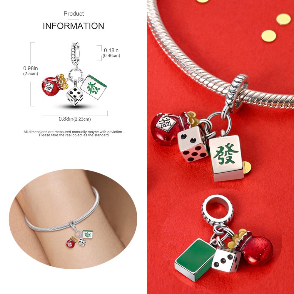 Copper Metal Dragon&Lucky Cat&Lion Dance&God of Wealth&Lucky Bag Charm Bead Component Compatible With Brand Bracelet High Quality Fine Jewelry