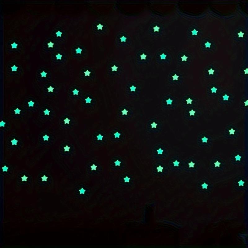 500pcs Luminous 3D Star Wall Sticker, Glow in The Dark Self-Adhesive Ceiling Stickers, ,Removable Stickers, Wall Decor Decals