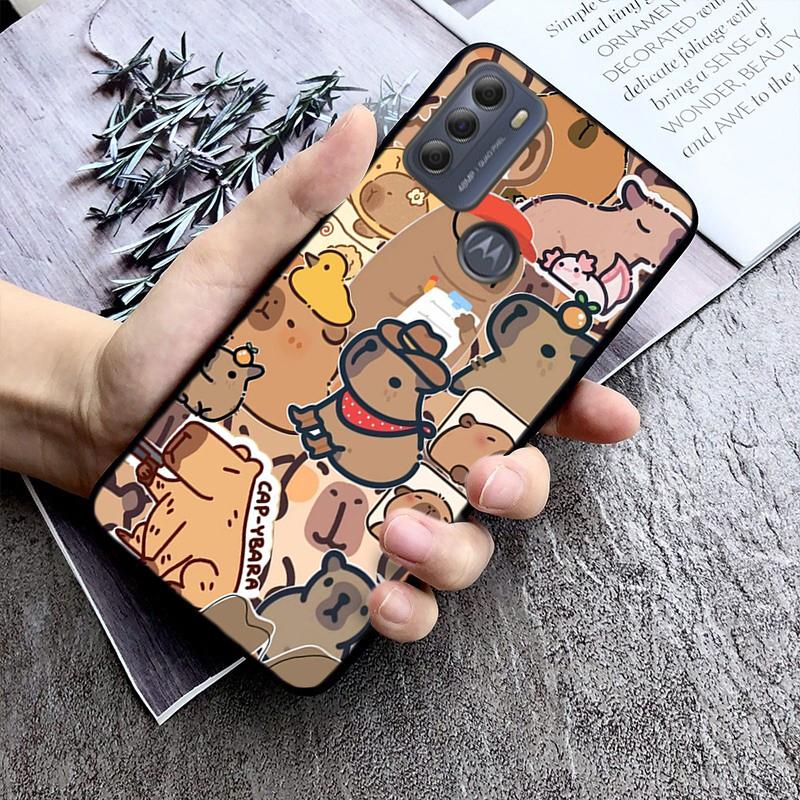 Cute Cartoon Capybara Animal Phone Case For Moto G84 G23 G24 G31 G32 G41 G51 G52 G53 G54 G71 G82 G42 G62 G200 G Play G Stylus