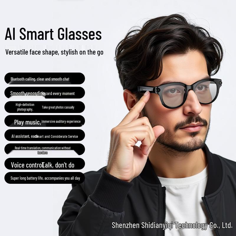 L02AI Smart Glasses: Multifunctional Bluetooth for Calls, Photography, Translation, Recognition & HD Video Recording.