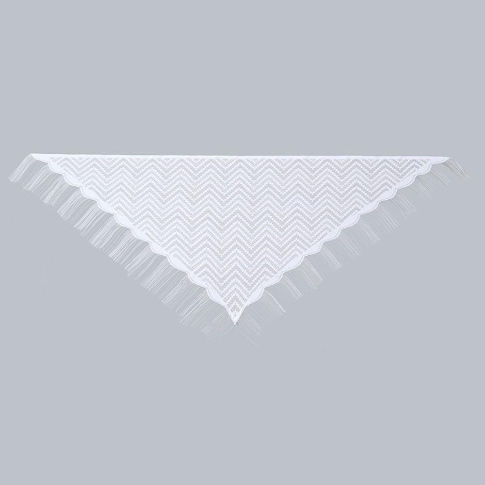 Polyester Lace Hollow Scarf Embroidery Mesh Scarves Elegant Tassel Triangle Shawl  Wedding