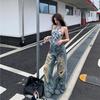 Designowe poczucie podartych dziur Szerokie jeansy damskie letnie z wysokim stanem Duże rozmiary Luźne spodnie żebraka Retro workowate długie jeansy dla pań