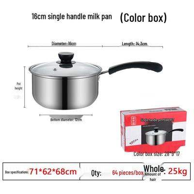 Bard 16cm Edelstahl Milchtopf-Set mit Einzelgriff (4 Packung)