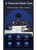 3-Channel 1080P WiFi Dashcam with Infrared Lights for Interior, Exterior, and Rear Recording