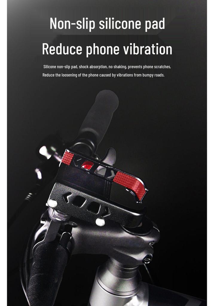 Aluminum Alloy Shockproof Phone Holder for 22/25mm Bicycle & Motorcycle Handlebars