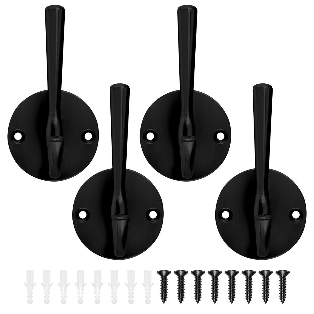 4PCS Hooks Coat Hooks Wall Mounted Clothes Hanger Storage Bedroom Towel Robe Hook for Bedroom Kitchen Balcony Entrance