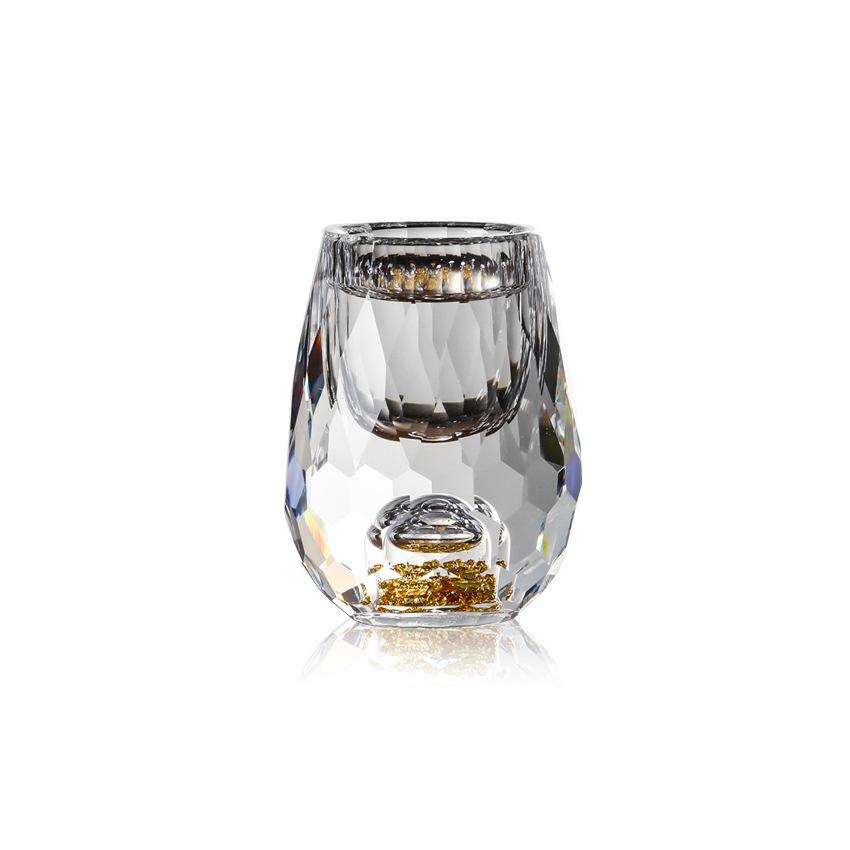 Gold Leaf Crystal Shot Glass - Diamond Surface Liquor Cup & Decanter.