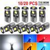 2-20 PCS T10 W5W LED Bubls CANBUS For Car Interior Dome Maps Door Trunk Glove Box Linse Plate Lights 12V 3030-3SMD 6500K White