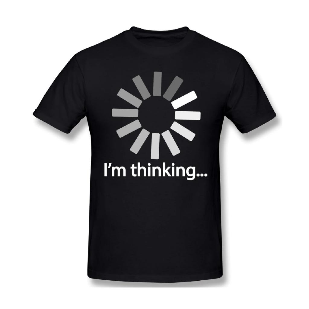 Ik Ben Aan Het Denken Laden Computer T-shirt Print Katoen Grappige T-shirts Middelbare Scholieren Mannen Mode Streetwear