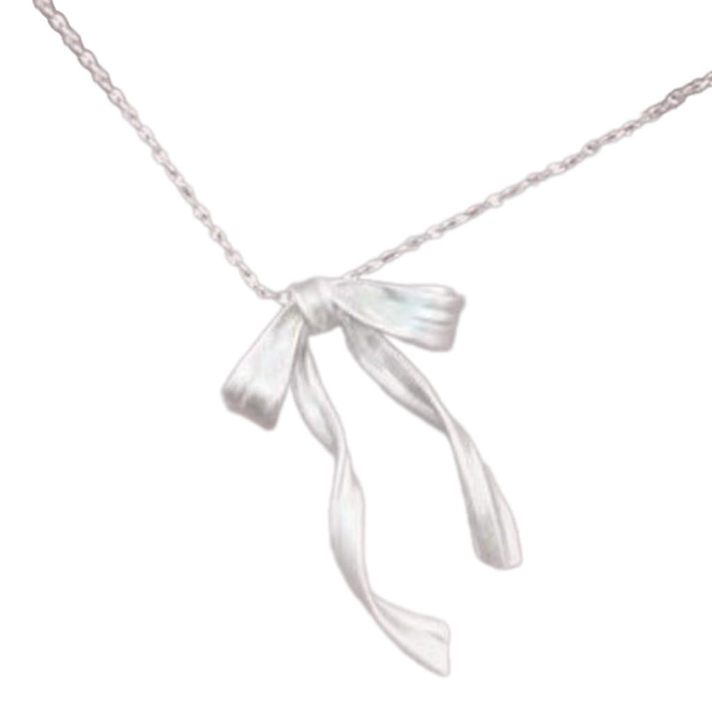 Beautiful Bowknot Pendant Necklace Elegant Collarbone Chain with Stylish Bowknot Pendant Unique Neckchain Ornament