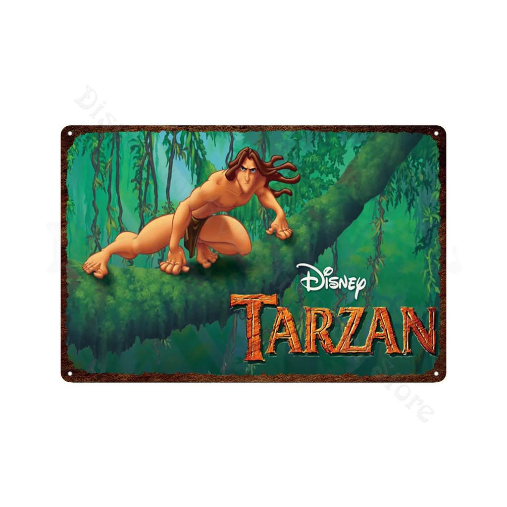 Tarzan Metal Poster Classic Animated Films Vintage Tin Sign Plate Metal Plaque Wall Art Stickers For Room Decor