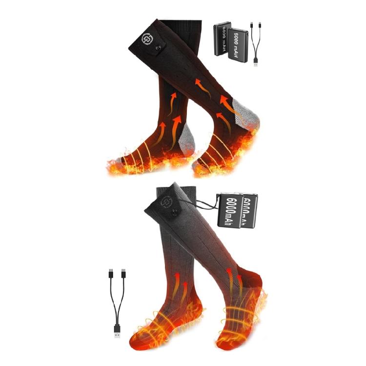 Heated Socks for Women Men, 6000mAh Rechargeable Battery Foot Warmer APP Controlled Electric Heated Socks for Camping