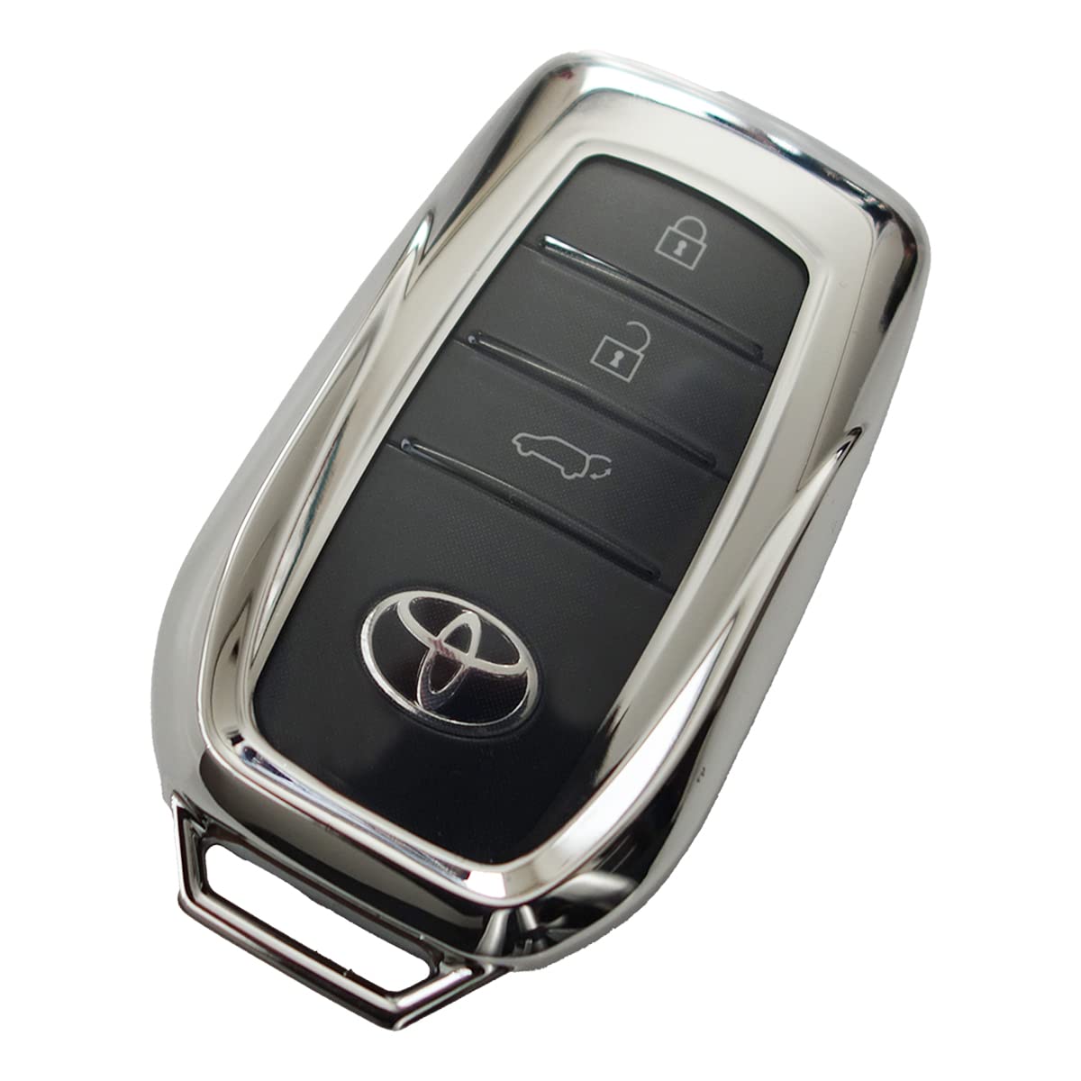 

MKMC Smart Key TPU Custom Parts for Toyota and Crown Harrier Case, Material, Prius, Alphard, Vellfire, (Silver)