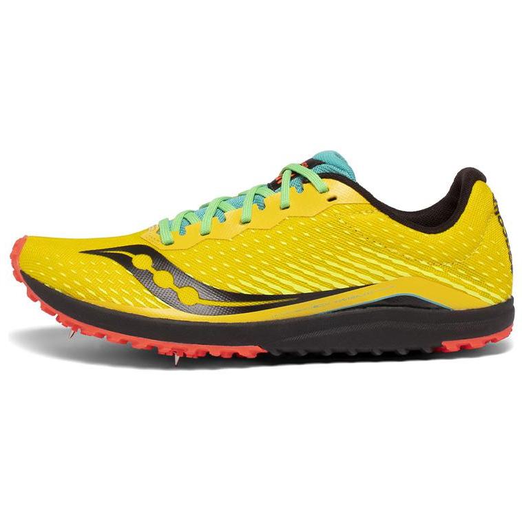 SAUCONY Kilkenny XC8 Spike Lace-Up Mesh Cushioning Non-Slip Lightweight Low-Top Running Shoes Women Sneaker Yellow Black S19068-10