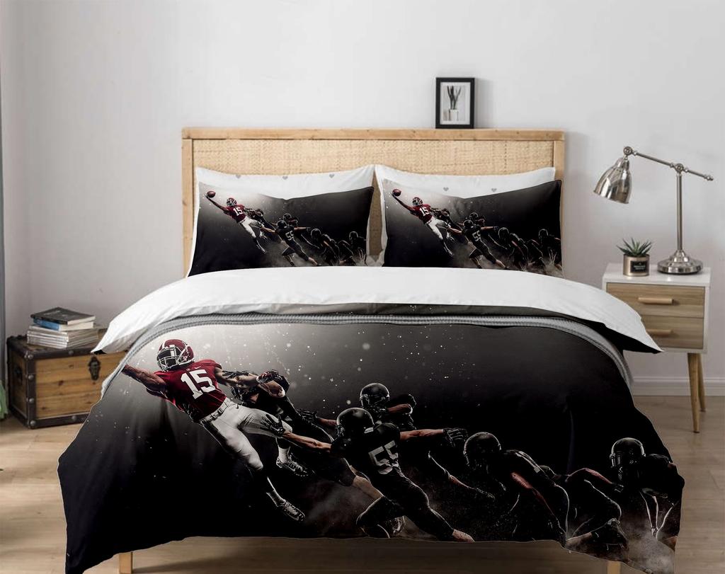 Back To School Rugby Duvet Cover Set King Queen Double Full Twin Single Size Bed Linen Set