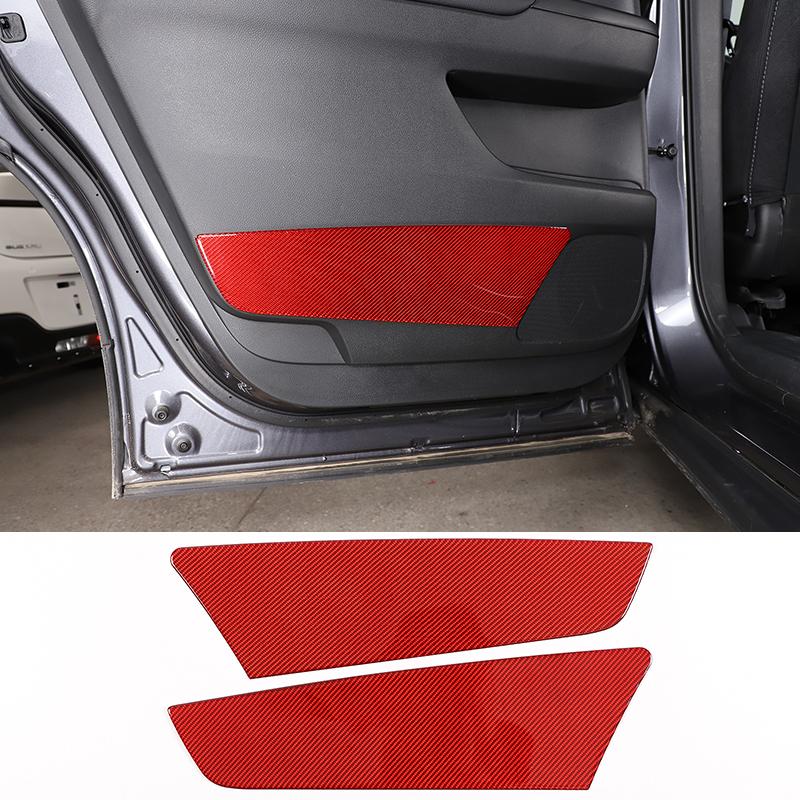 For Honda Pilot 2015-2019 Red Soft Carbon Fiber Air Vent Frame Vanity Mirror Cover Interior Decorative Sticker Auto Parts X12