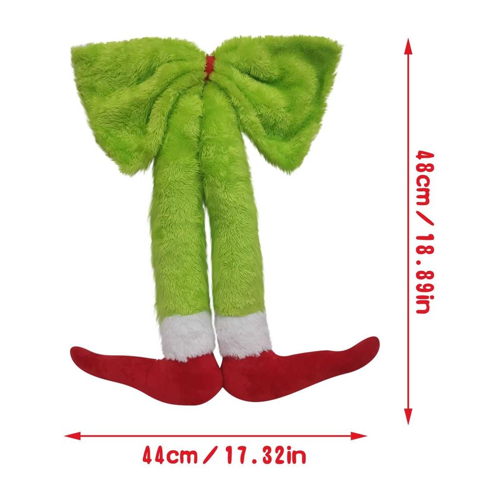 Christmas Decorations Green Prosthetic Legs Claus Legs Bow Christmas Ornaments