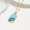 Light Luxury Square Colored Oil Drop Love & Universe Tarot Pendant Necklace, Individual Frigid Pendant