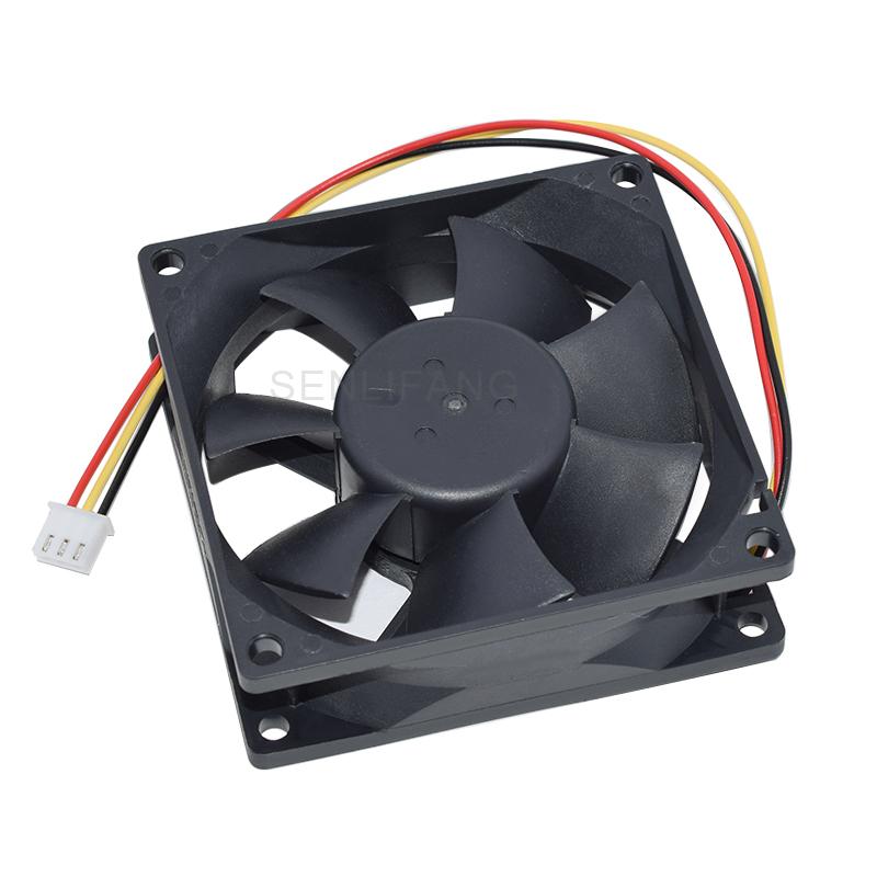 New Applicable to EFC-08E12D-EF05 DC 12V 0.4A 80x80x25mm 3 Line Cooling Fan EFC-08E12D-EF05 чёрный
