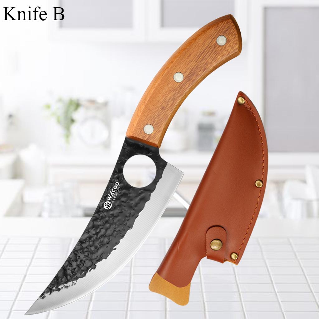 Forged Chef Knives Professional Kitchen Knife Wooden Handle Meat Cleaver Fruit Cutter Boning Knife Kitchen Supplies BBQ Cooking