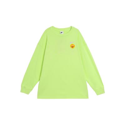 Camiseta Casual de Manga Larga con Cuello Redondo Estampado y Hombro Caído para Mujer Amarillo Limón Claro HJ1497-736