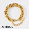 Vintage Stainless Steel Gold Plated Bracelet For Men Women Retro Bold Unisex Chain Bangle Edgy Rebellious Jewelry Gift