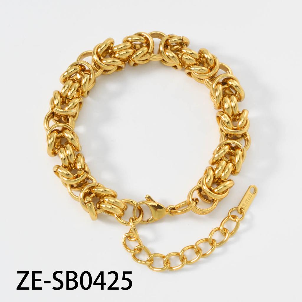 Vintage Stainless Steel Gold Plated Bracelet For Men Women Retro Bold Unisex Chain Bangle Edgy Rebellious Jewelry Gift