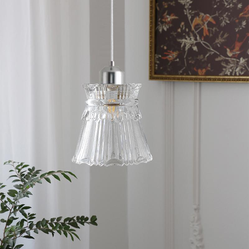 Modern Glass Pendant Light for Bedroom Kitchen Dining Room Hanging Lamp LED Flower Luminaire Chandelier Nordic Lighting Cafe Bar
