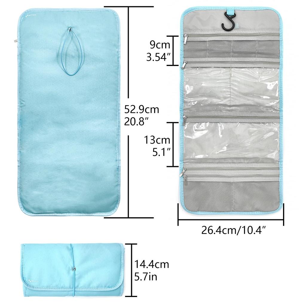 Musiin Guitar Accessory Organizer Foldable Easy Access Pocket Case for and String Holder Storage Bag, Picks, Straps, Capos, (Blue)