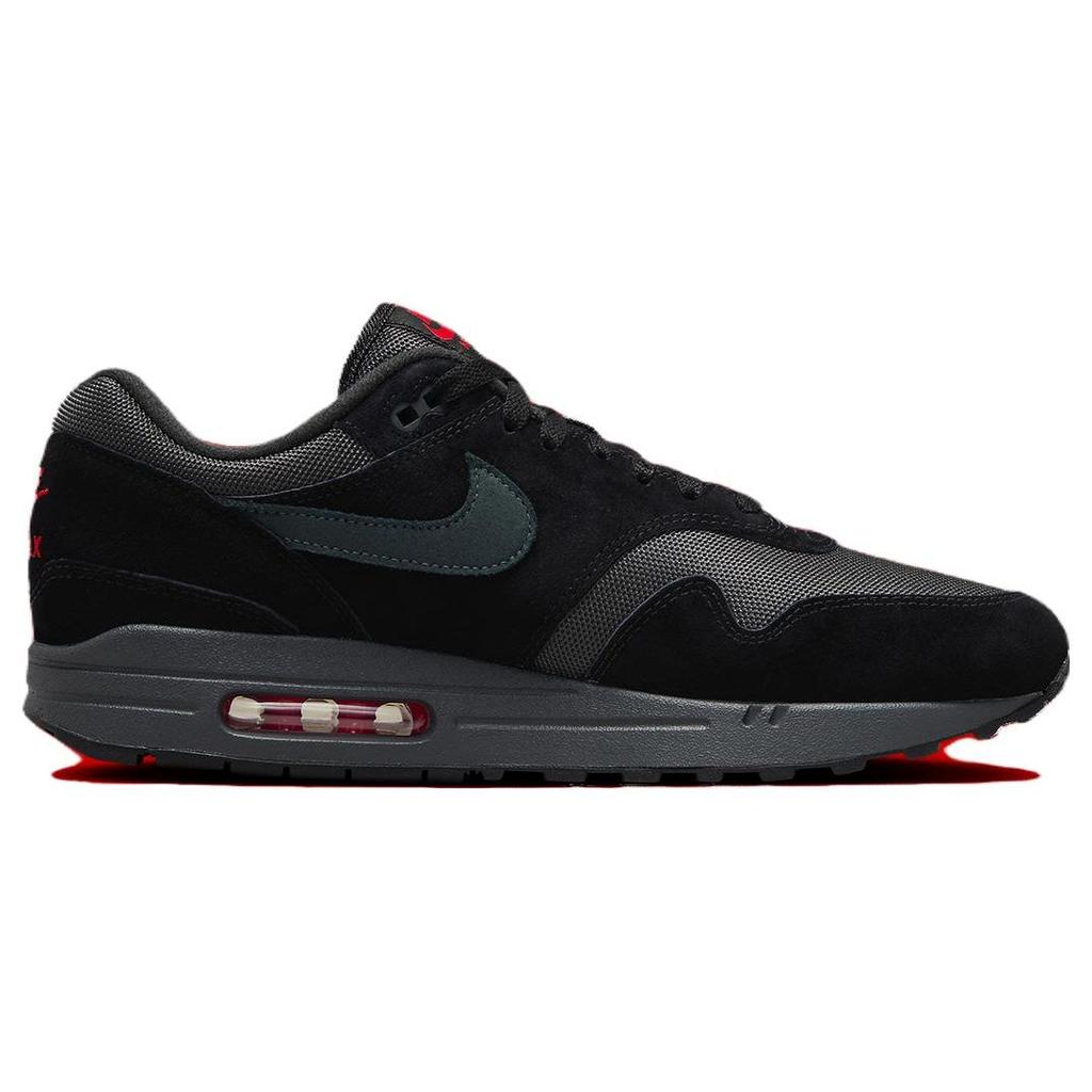 Nike Air Max 1 Nero Rosso Università Scarpe da Ginnastica Uomo Antracite FV6910-001