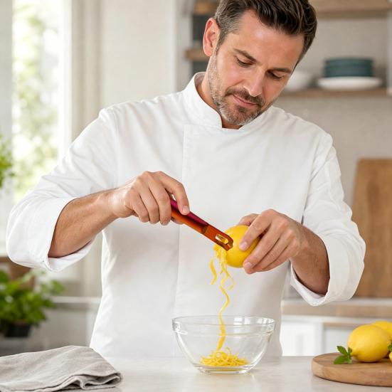 Nerezová struhadlo na citron, Škrabky na citrusy pro pomeranče, citrony, limetky, Multifunkční struhadlo na ovoce, Kreativní kuchyňská pomůcka