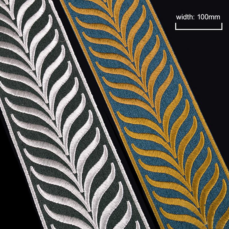 1Meter Vintage Totem Embroidered Jacquard Ribbon Braid Trim Woven Lace Fabric Diy Cushion Curtain Garment Hanfu Belt Accessory