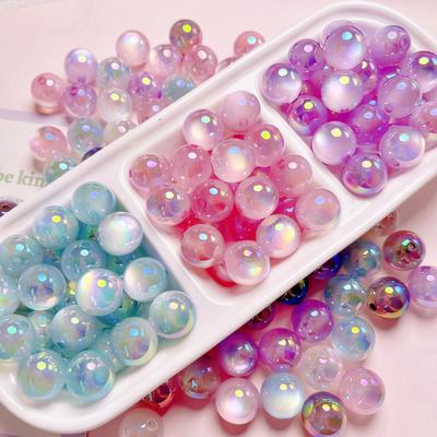 10Pcs/lot Trendy 16mm Glitter AB Colors Round Gumball Acrylic Bubblegum Jewelry Beads For Bracelet Necklace Earring