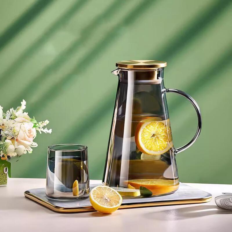 TLAKEHO High-Temperature Resistant Glass Cold Water Pitcher Set