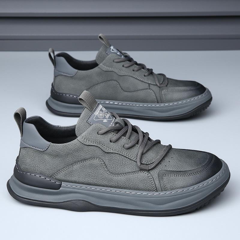 New Leather Men's Shoes Spring Breathable Crooked Clown Shoes Trend Versatile Hollow Casual White Shoes Men's Board Shoes