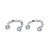 2Pcs 6/8/10/12mm Stainless Steel Zircon Piercings Earrings Horseshoe Ring Piercing Nose Ear Belly Rings Body Jewelry For Women
