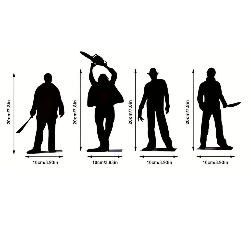 ჰელოუინის დესკტოპის ჩრდილების ფიგურების ორნამენტები ლითონის ფხვნილის საფარით მაგიდის ზედაპირი სახლის დეკორაციები 6 ინჩი