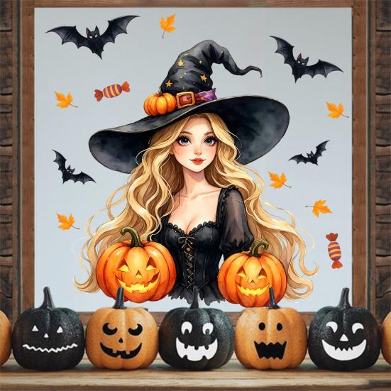Halloween Window Clings Stickers Black Cat Cute Ghosts Pumpkins