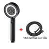 5 Modes Bathroom Shower Head Handheld HighPressure Water Saver Showerhead Portable Black Rainfall Massage Shower Nozzl