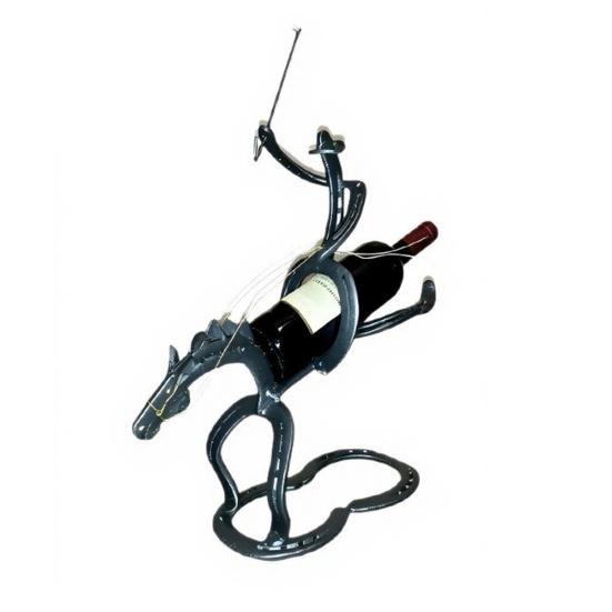 Wine Bottle Holder Funny Tabletop Wine Rack Metal Decorative Bottle Display for Bar Kitchen Countertop Entryway Living Room A