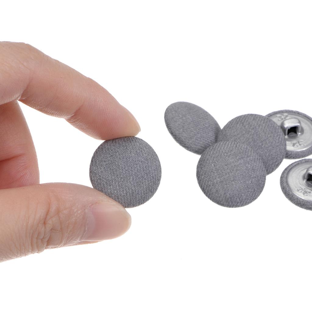 10pcs 20mm Fabric Cloth Covered Button Metal Shank Round Sewing Buttons for Diy Sewing Suits Dress Shirt Coat Clothing Decor